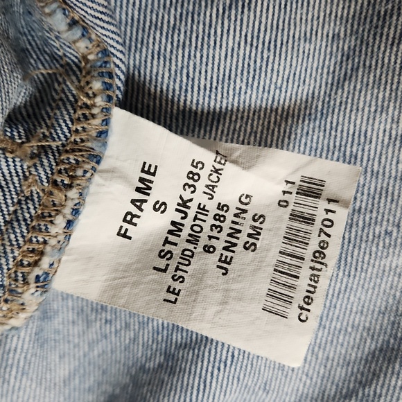 Nwt Frame Denim Le Studded Motif Denim Jacket - Picture 14 of 16